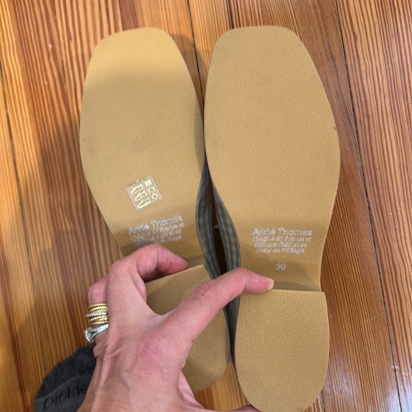 ANNE THOMAS NANCY VICHY TAN/BEIGE BRAND NEW GINGHAM LOAFER SIZE 39 - Picture 8 of 8